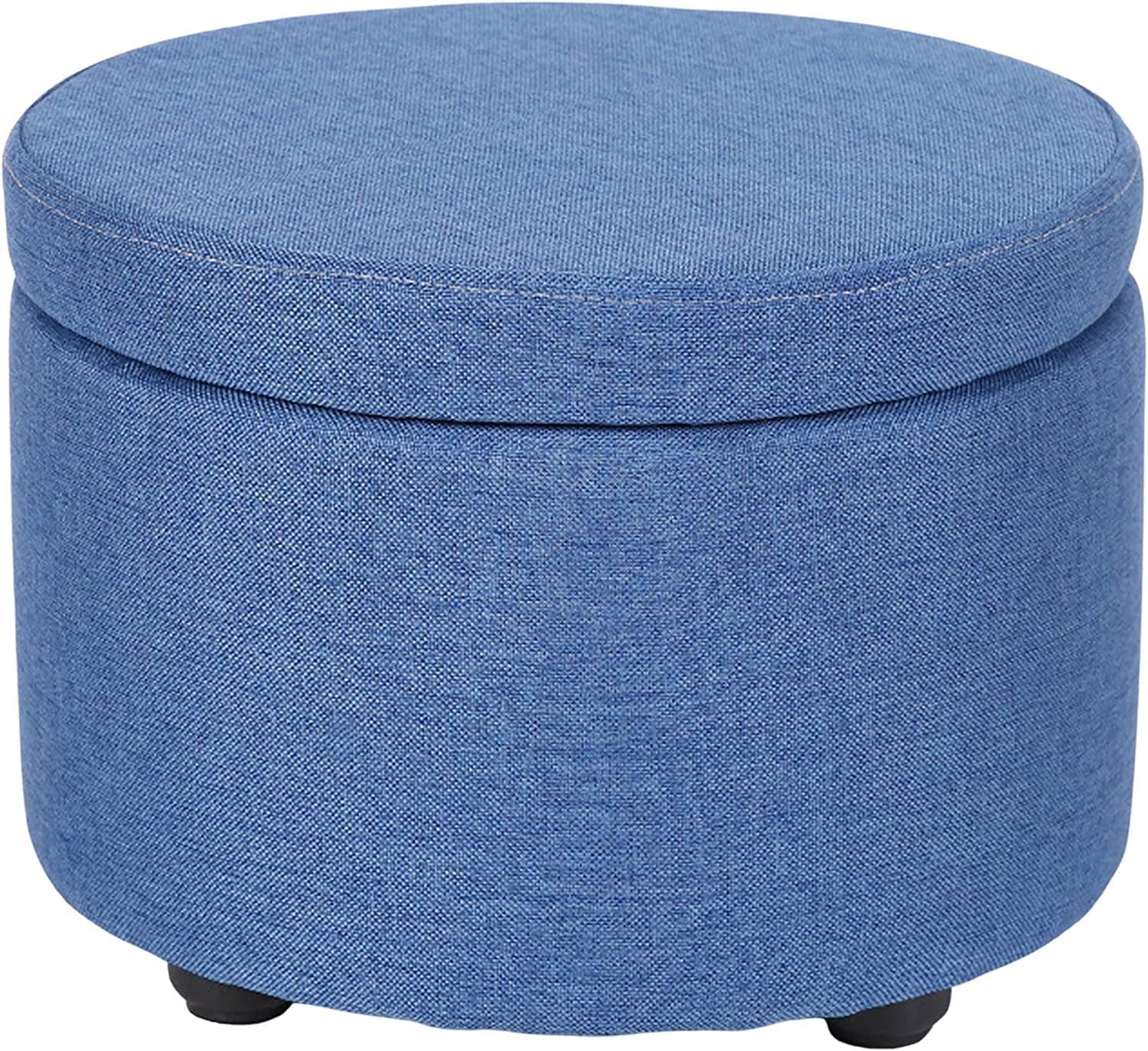 Boîte de rangement moderne et pouf repose-pieds empilable en tissu pour gain de place