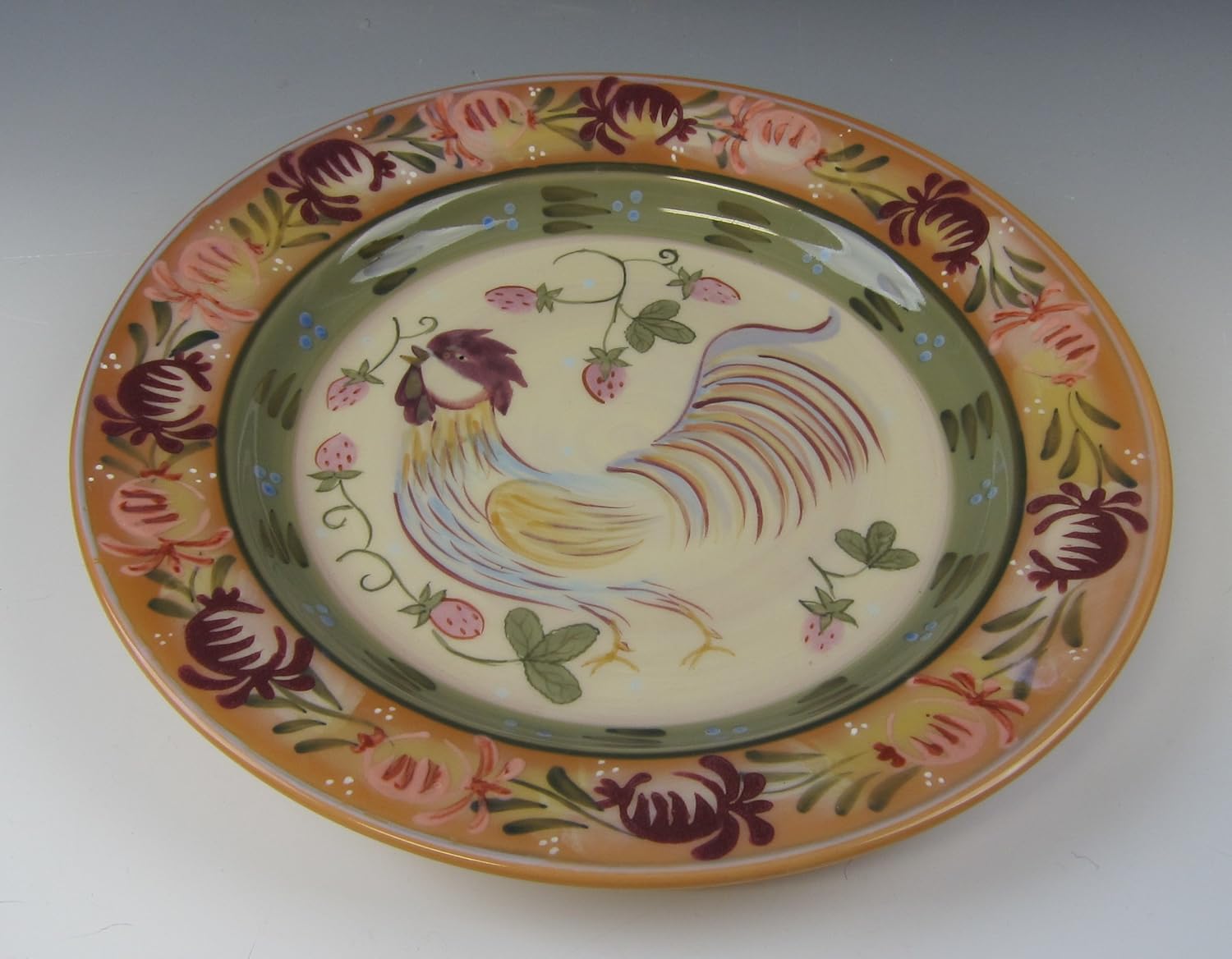 Zrike Pottery CHANTICLEER Dinner Plate VERY GOOD Dinner
