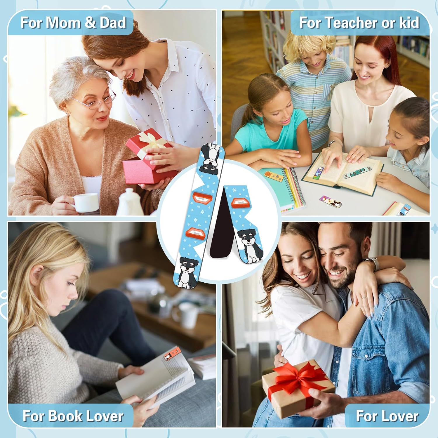 50 Pieces Magnetic Bookmarks Cute Dogs and Cat,Appreciation Gifts for Women,Men,Pet Book Marker for Students Teachers Kids School Home Office Reading Stationery, 25 Designs,Printing on 2 Side - Image 7