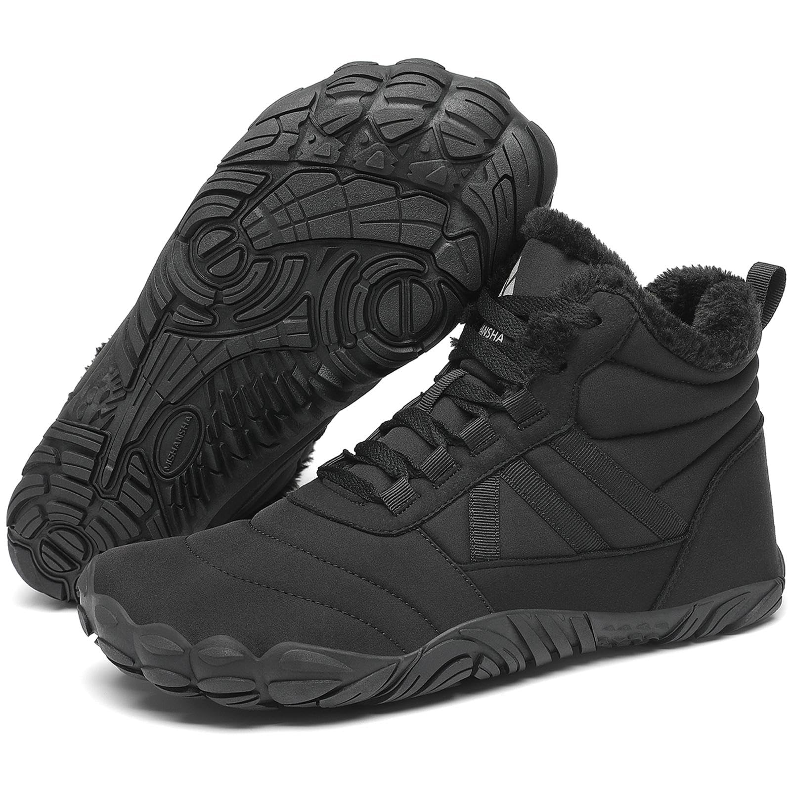 Mishansha Barefoot Botas Invierno con Puntera Ancha - Cómodas Cálidos Antideslizantes, Unisex-Adulto