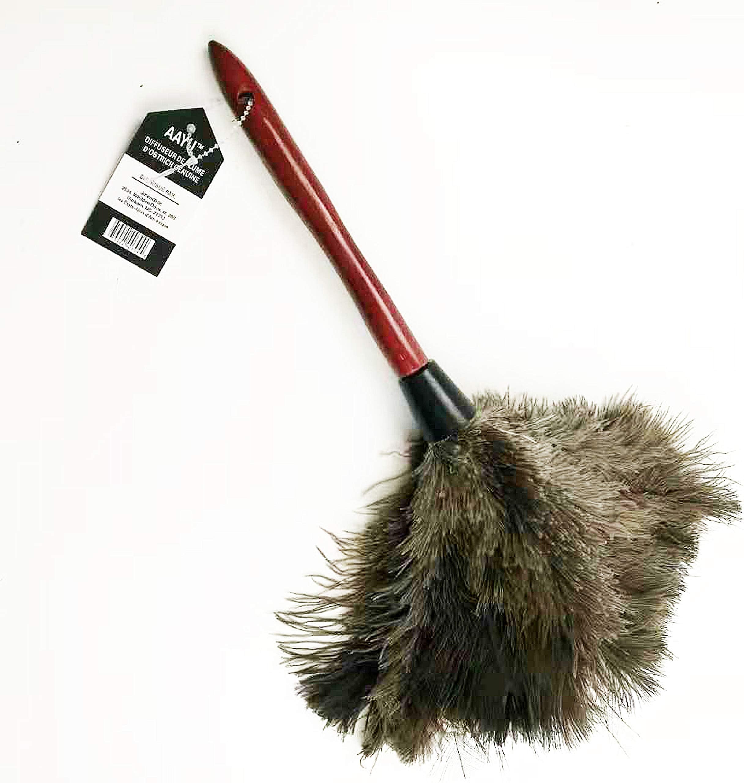 AAYU Premium 14.5" Feather Duster for Home | Natural Duster for Cleaning and Feather Moping | Eco Friendly | Genuine Ostrich Feather Duster with Wooden Handle | Easy to Clean Dust and Reuse (36 cm)