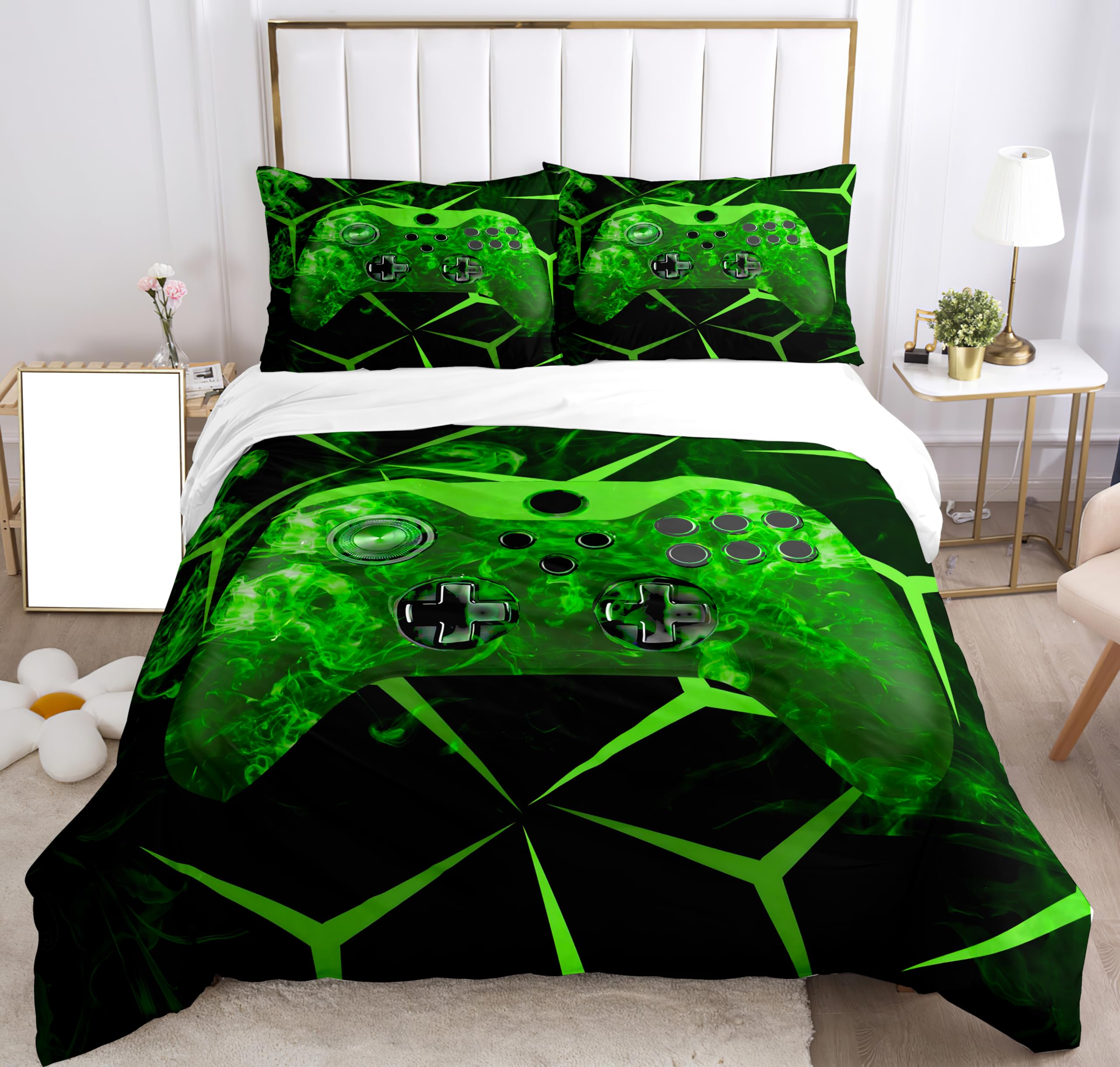 SHUAIG Children's Gamepad Bed Linen Set, Boys' Gamepad Bedding Set, 3D Effect Gamepad Print