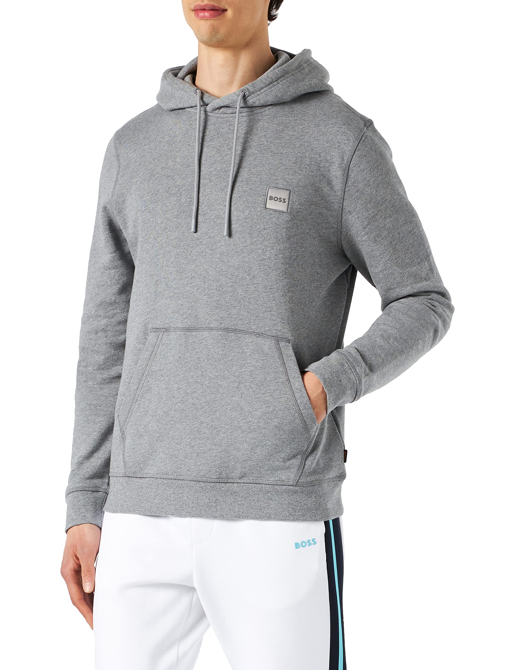 BOSSMen's Wetalk Cotton Terry Hoodie with Logo Patch