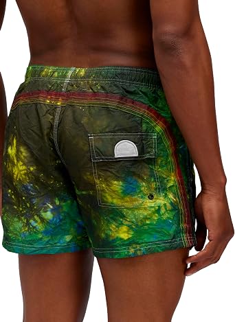 SUNDEK Mens Tie Dye Elastic Waist Boardshort, Swim Trunks 14 Length 5 Inseam