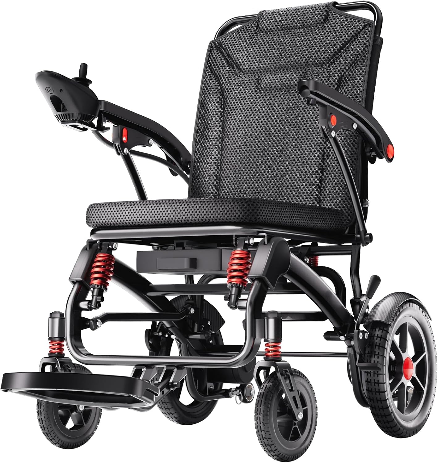 39LB Electric Wheelchairs for Seniors Ultra Lightweight, 25 Miles Long Travel Range Motorized Wheelchair, All Terrain Compact Portable Power Wheelchair, Foldable Mobility Scooter for Adults