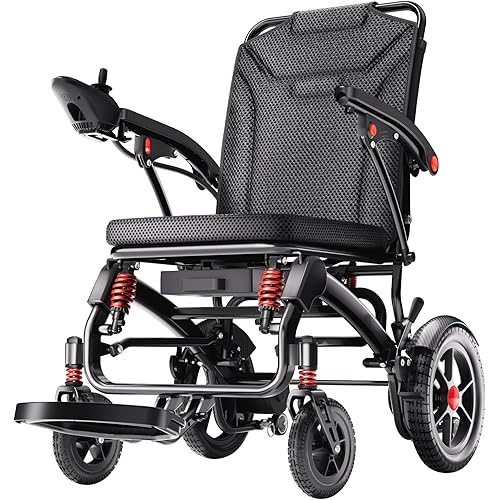 39LB Electric Wheelchairs for Seniors Ultra Lightweight, 25 Miles Long Travel Range Motorized Wheelchair, All Terrain Compact Portable Power Wheelchair, Foldable Mobility Scooter for Adults