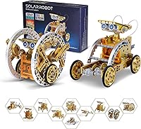 Vista 8 de Kit de robot solar para niños de 8 a 12 años, juguetes de construcción STEM, 12 en 1, construye tu propio robot con panel solar y energía
