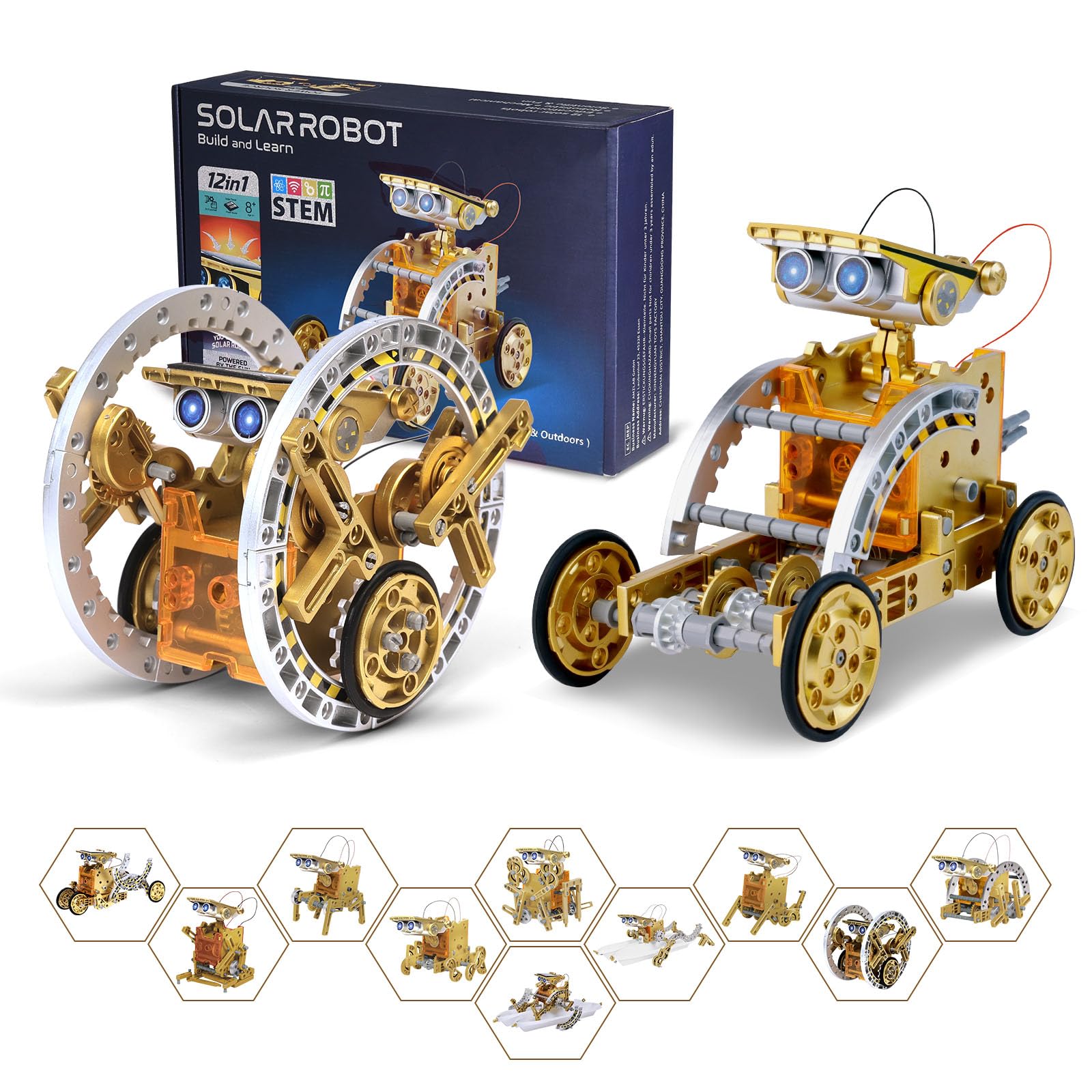 RAESOOT STEM Toys for Kids Age 8-13, 12-in-1 Solar Robot Building Science Kits for Boys Girls Teen Age 9 10 11 12, Engineering Christmas Birthday Gifts for 8+ Year Old Boys
