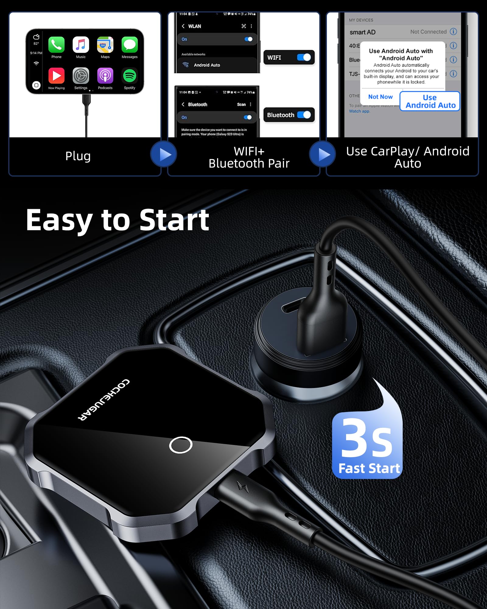 Adattatore Wireless CarPlay Per IOS - Trasforma Il CarPlay Cablato In Wireless, Compatibile Con IOS 10-16 - Foto 3