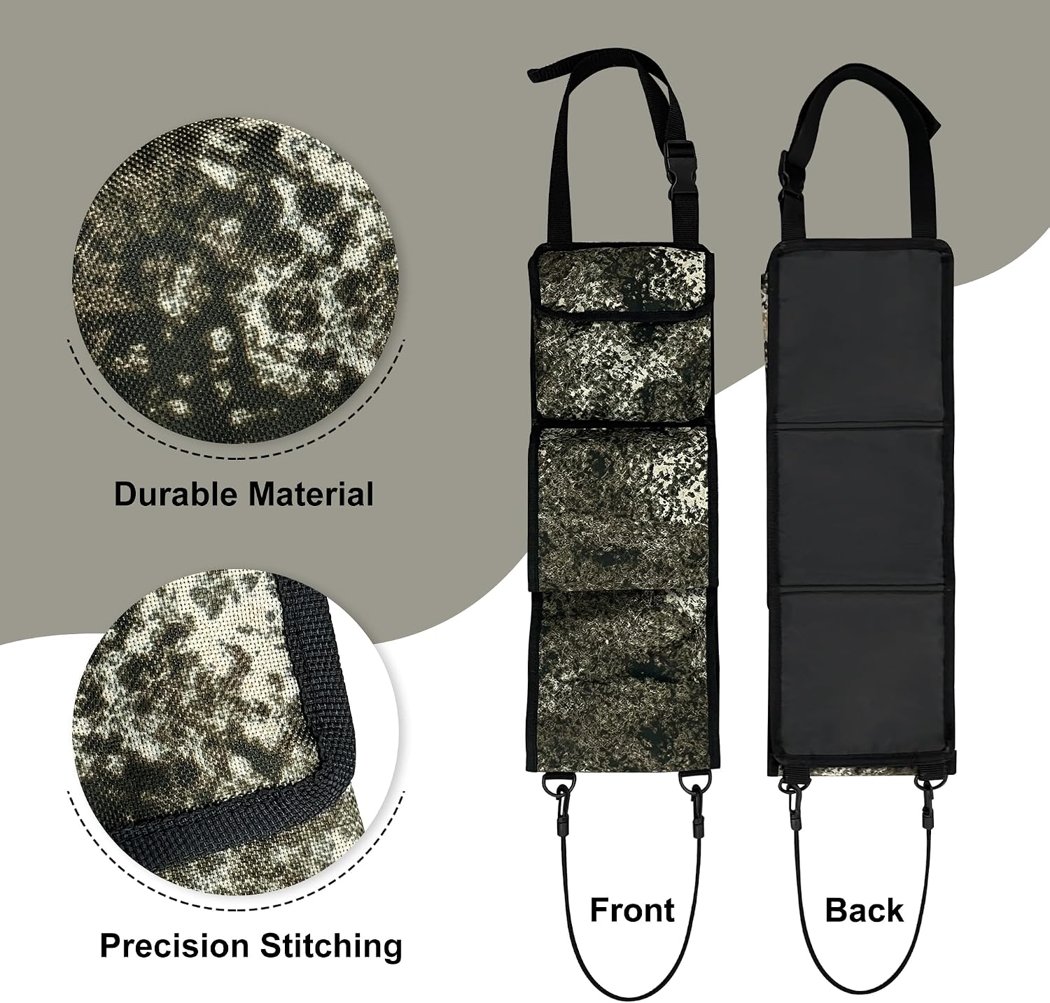 MYDAYS Seat Back Gun Rack, Gun Sling Bag, Camo Front Seat Gun Organizer Holder for Hunting Rifles/Shotguns