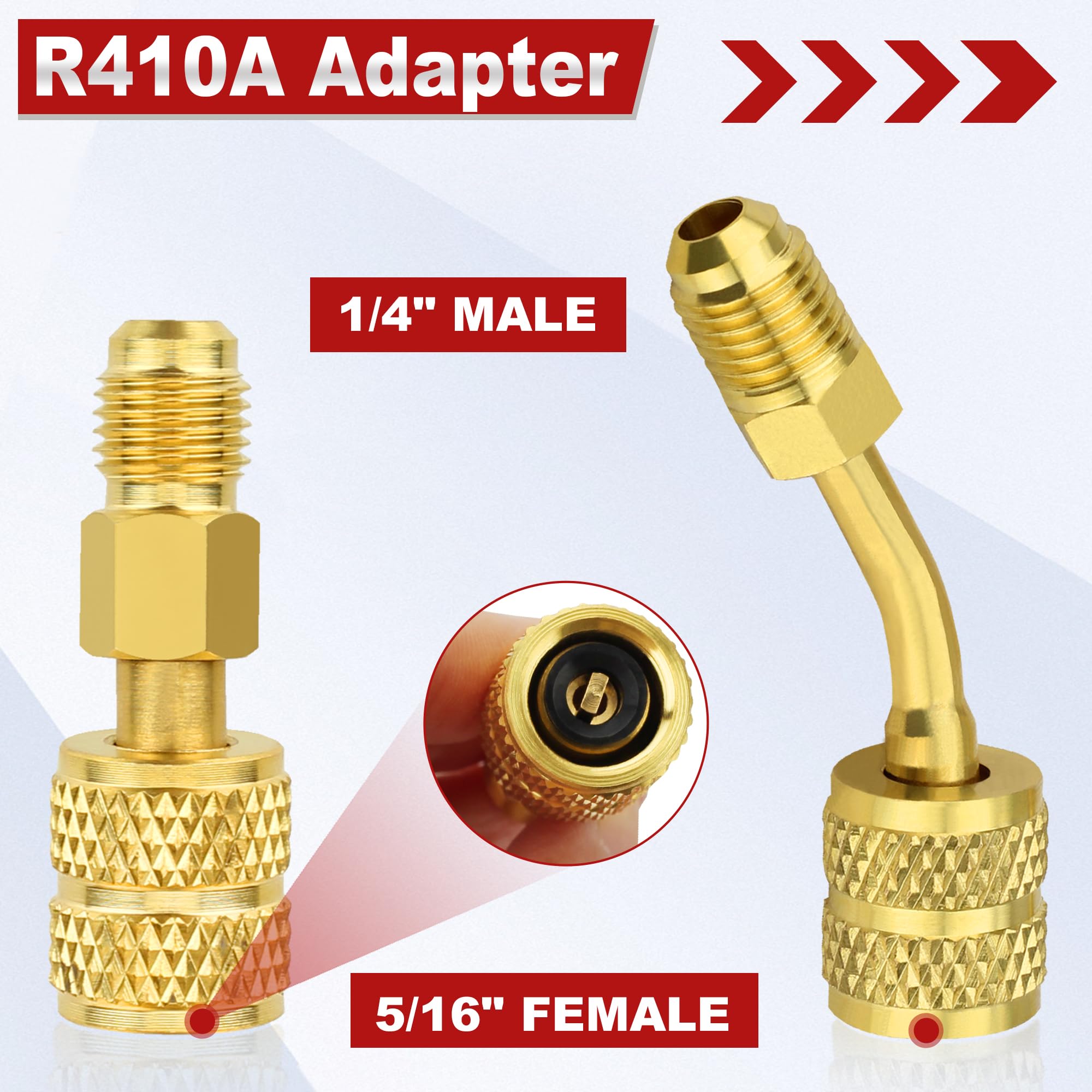 Purge Valve 3-Pack HVAC Low Loss Fittings With Ball Valves – For R134A R410A R22 Refrigerant Charging Refrigerant Hose - View #4