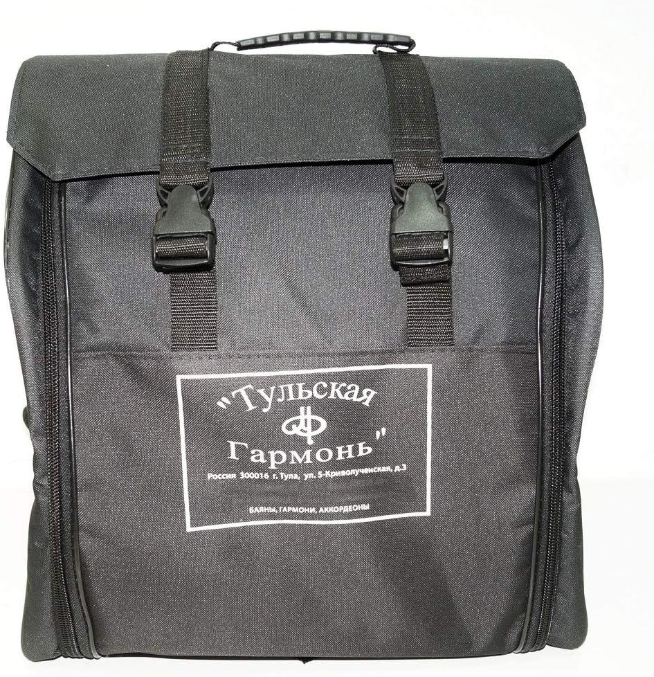 New Tula 209 Tulskiy Bayan Chromatic Button Accordion B System made in Russia High Class Musical Instrument BN 49 3 Perfect Sound! incl. Leather Straps, Case.