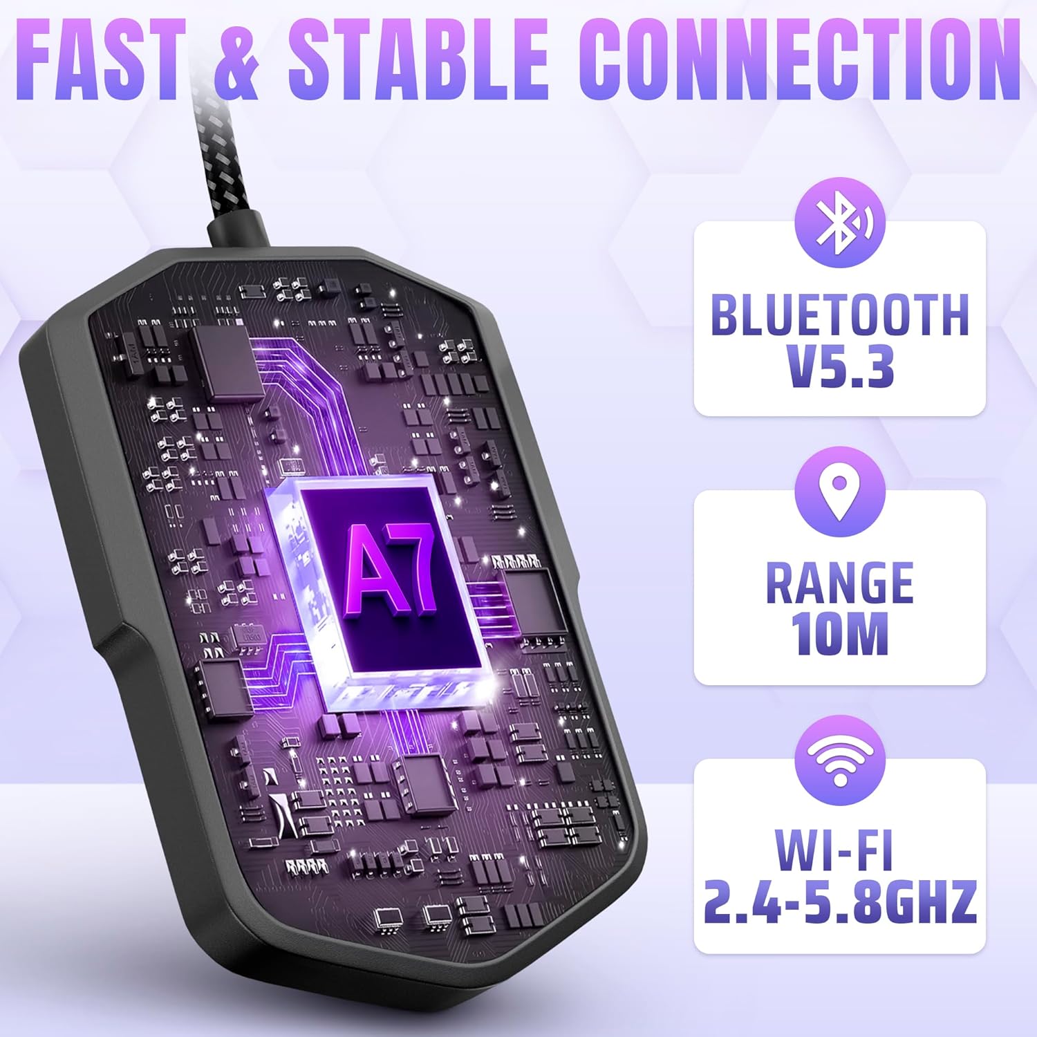 2 in 1 Wireless CarPlay Adapter for iPhone & Android - 2025 Edition Easy Plug & Play Setup, Auto-Reconnect, WiFi & Bluetooth CarPlay Adapter for iPhone | iOS 10+/Android 11+ | Fast, Stable Connection