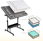 Tektalk 1500 Table de puzzle en feutre avec hauteur & Réglage de l'angle, Puzzle Board avec couverture feutre & 5 Plateau de tri / tiroirs, Easel avec jambes, Enfermé avec 4 Roues à rouleaux - gris