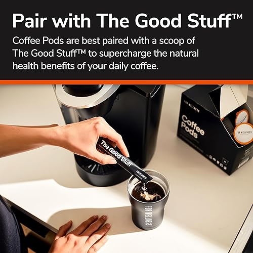 Miniatura 4 de For Wellness Cápsulas de café arábica orgánico (24 cápsulas, tostado oscuro)  Combínalo con las cosas buenas para sobrecargar tu café