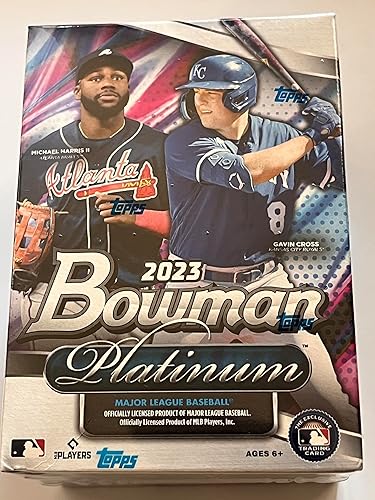 Miniatura 1 de 2023 Bowman Platinum Major League Baseball 4 exclusive Ice Foil Parallel Cards inside, 32 cards total Blaster box.
