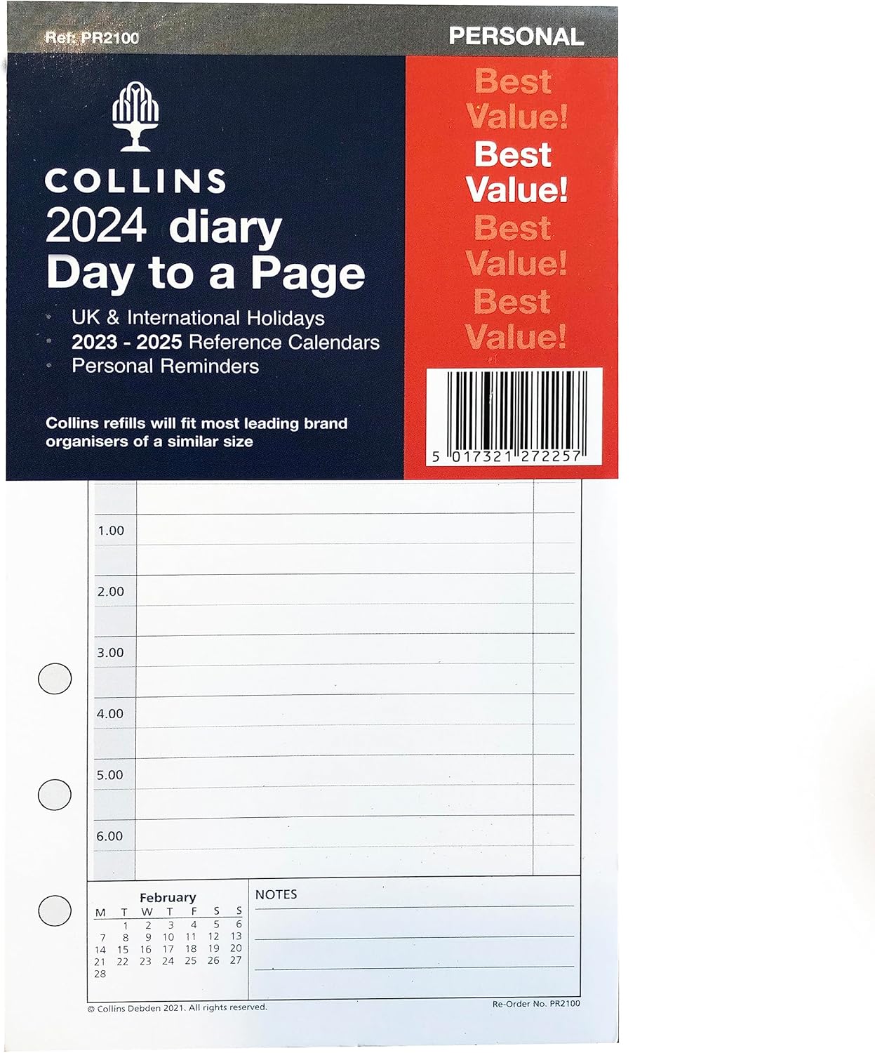 Collins 2024 Dayplanner Organiser Diary Organiser Refill