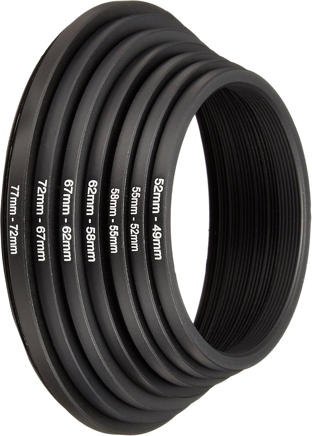 NinoLite 7 Pack Step Down Rings for Camera Lens Aluminum Alloy Adapter Ring Set