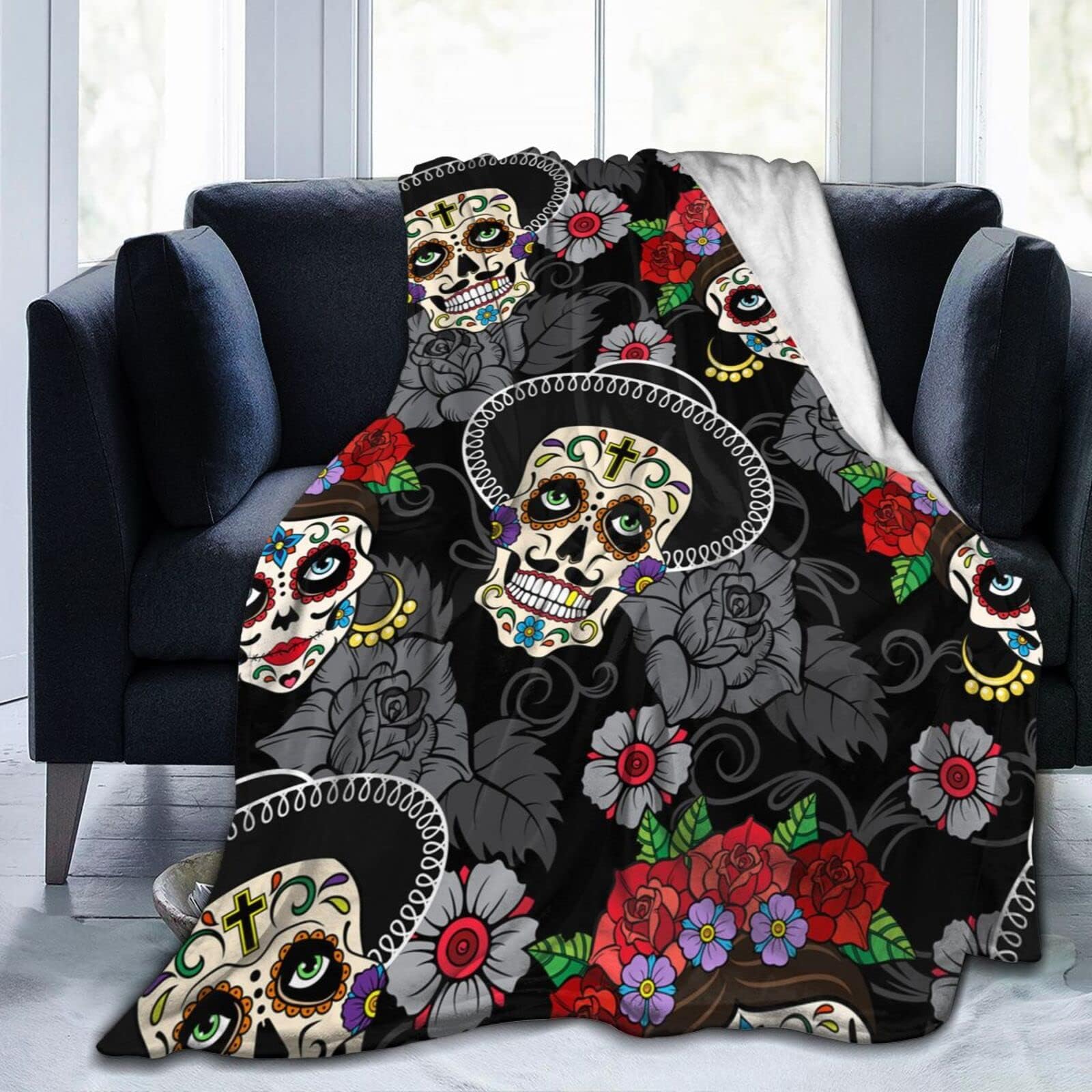 Floral Fiesta Skull Quilted Blanket NCU0TL1935
