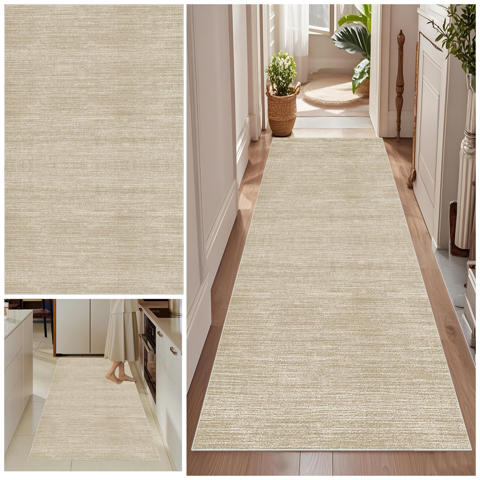 Qemgrste XX-00283 Carpet Runner For Hallways, Kitchen Rug, Narrow Rugs, Long Hall Runner Rug, Hallway Runner Rug, Non Slip, Low Pile, Absorbent, Runners Rug For Laundry, Living Room, Entryway, Hallway 40 X 180 Cm