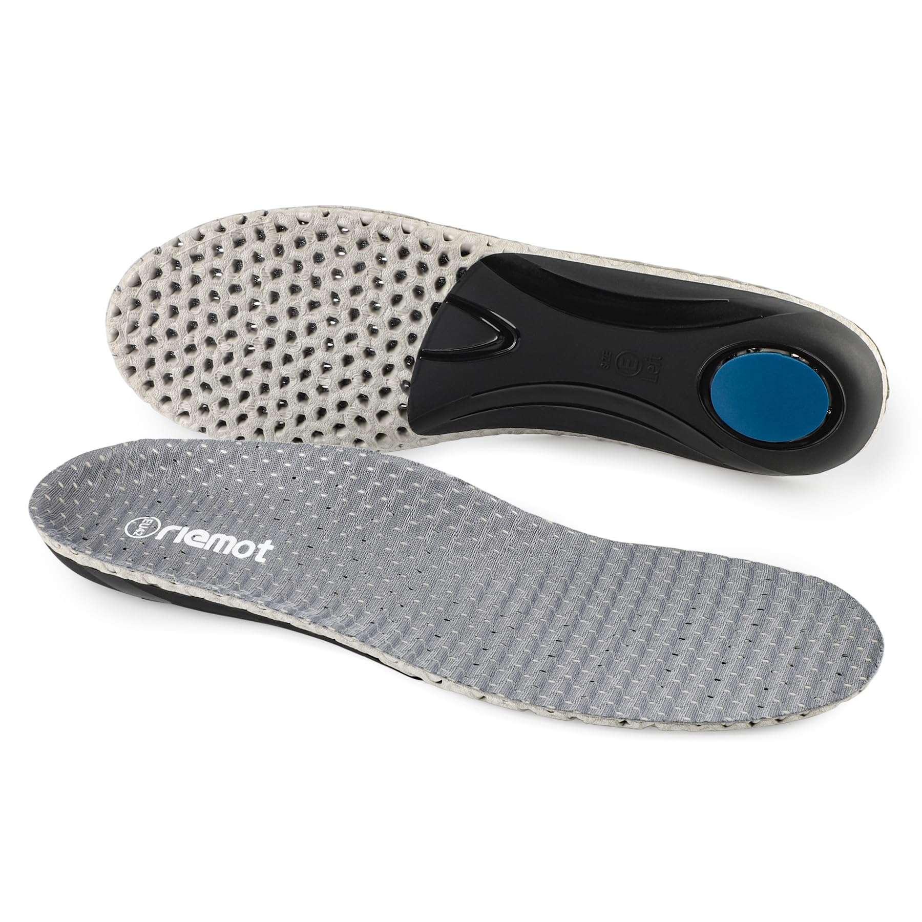 riemot Solette Ortopediche per Scarpe, Plantari Ortopedici per Piedi Piatti, Supporto Arco Plantare, Sollievo da Fascite Plantare e Dolore al Tallone, Ideali per Sport e Lavoro, Grey, 39 EU