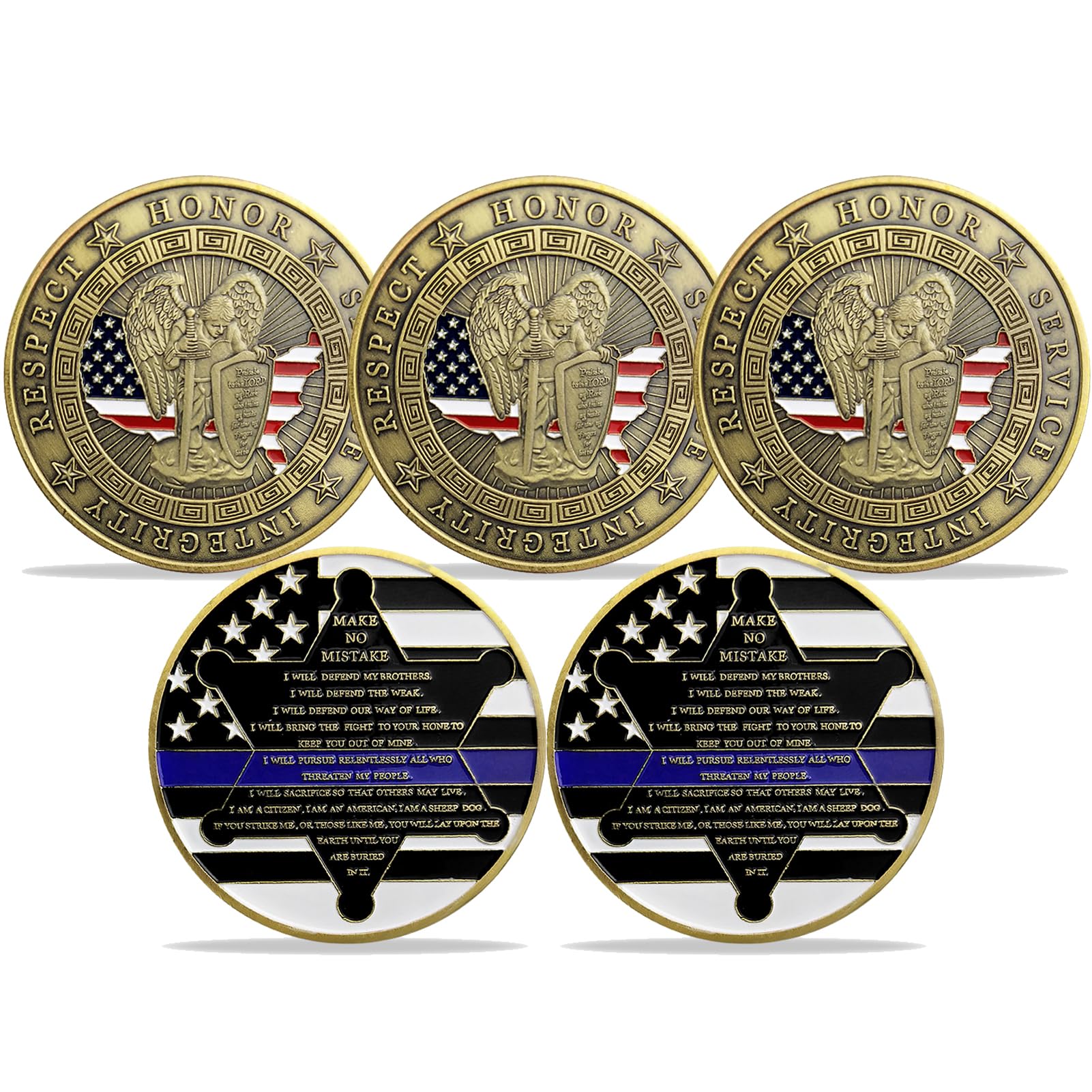 Amazon | 警察官 モットー チャレンジコイン 聖ミカエルの祈り 細いブルーラインコイン 法執行機関ギフト 5個 | 紙幣・コインカウンター |  文房具・オフィス用品