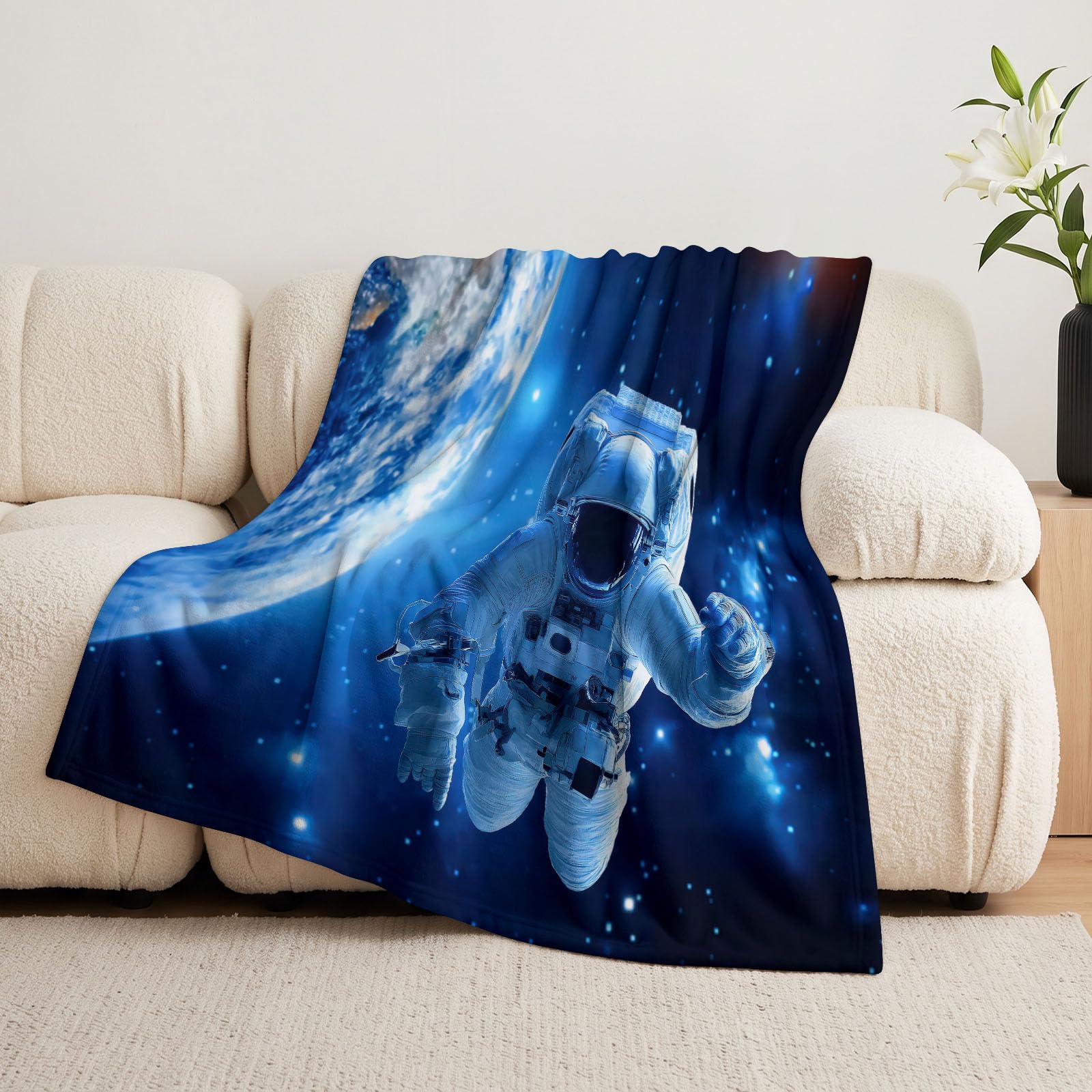 Koc Space Universe 150 x 200 cm, miękki, na sofę, łóżko, flanelowy koc
