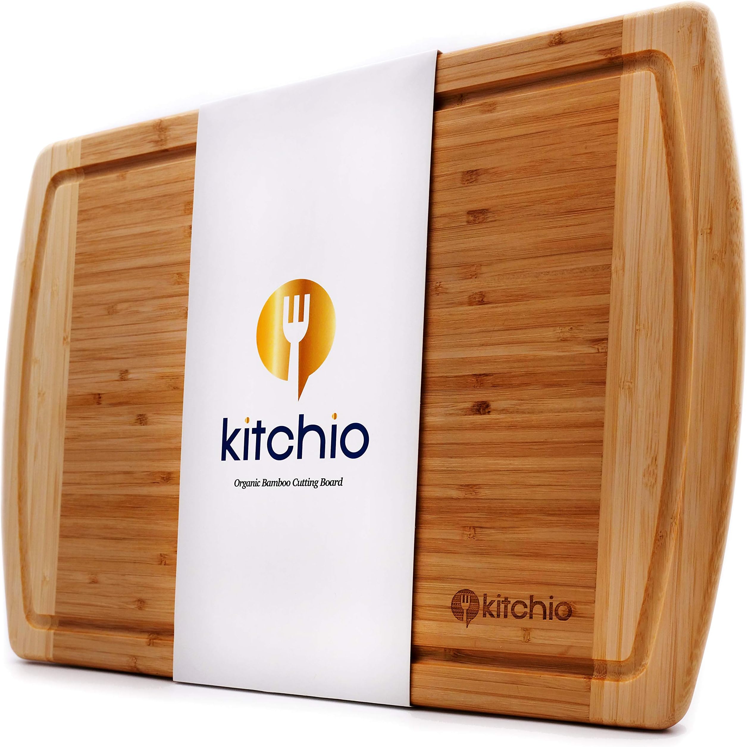 Kitchio Extra Large Bamboo Cutting Board - Lifetime Replacement