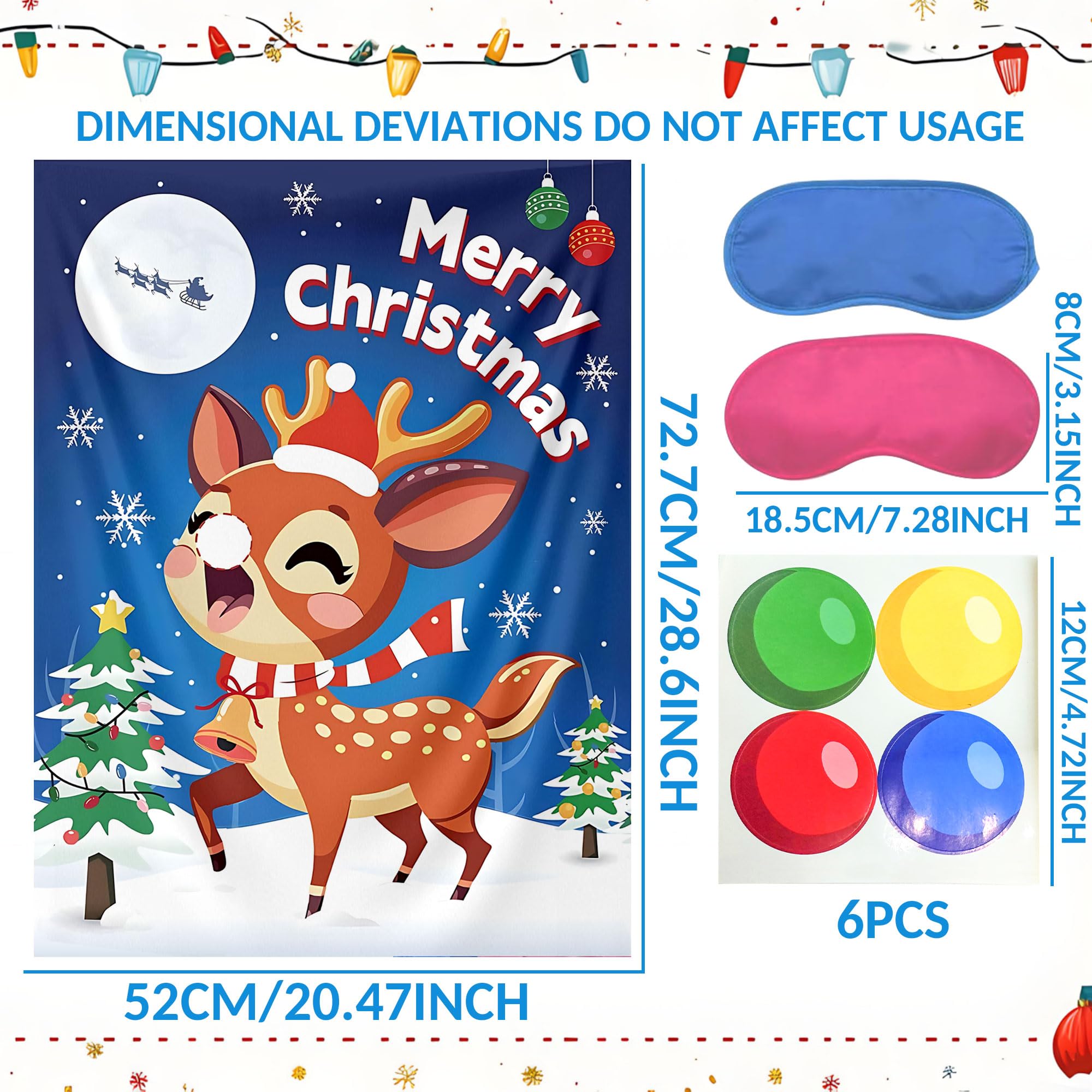 BACH AND BOUJEE Christmas Party Games Supplies Pin The Nose On The Snowman Game for Kids Christmas Party Games Activities for Families Xmas Gifts - Image 2