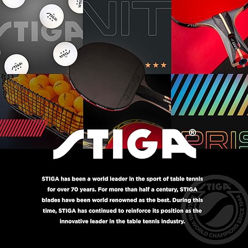 Miniatura 6 de STIGA Carbon+ Bundle Ping Pong Paddle Set – 7-ply Extra Light Carbon Fiber Blade – 2mm Premium Sponge – Concave Pro Handle – 2 3-Star Tournament