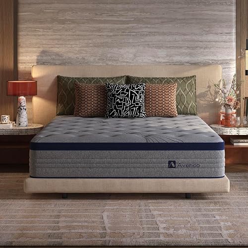 Avenco Queen Mattress 12 Inch Cooling Hybrid Mattress with NanoGEL Memory Foam and SmartS Coil for Motion Isolation and Back Support