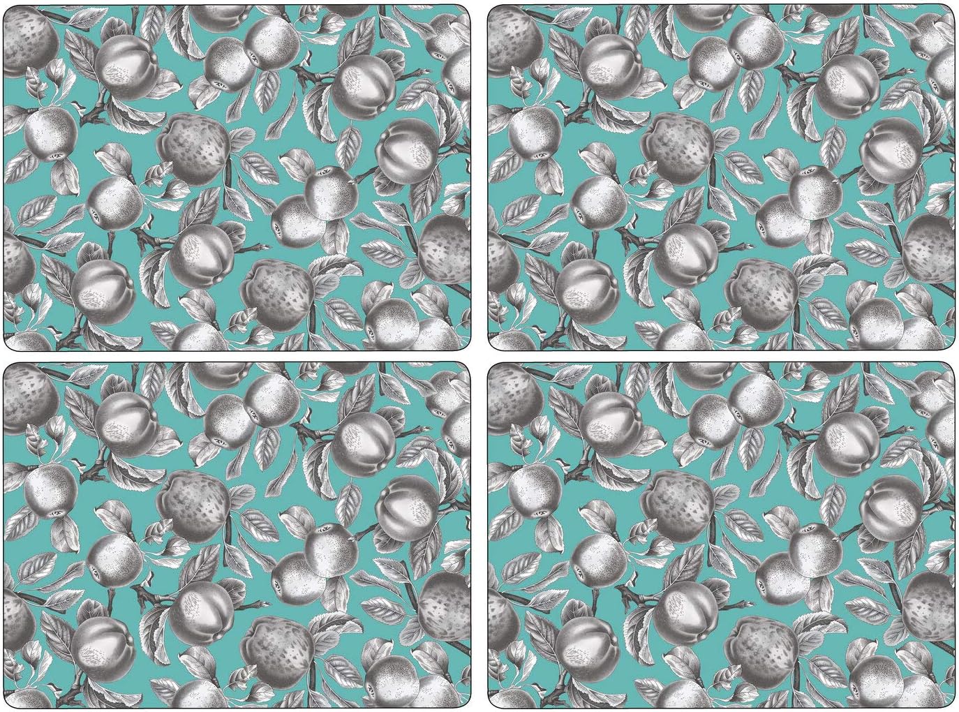 Portmeirion Home & Gifts Pomona Turquoise Cork Backed Placemats Set of