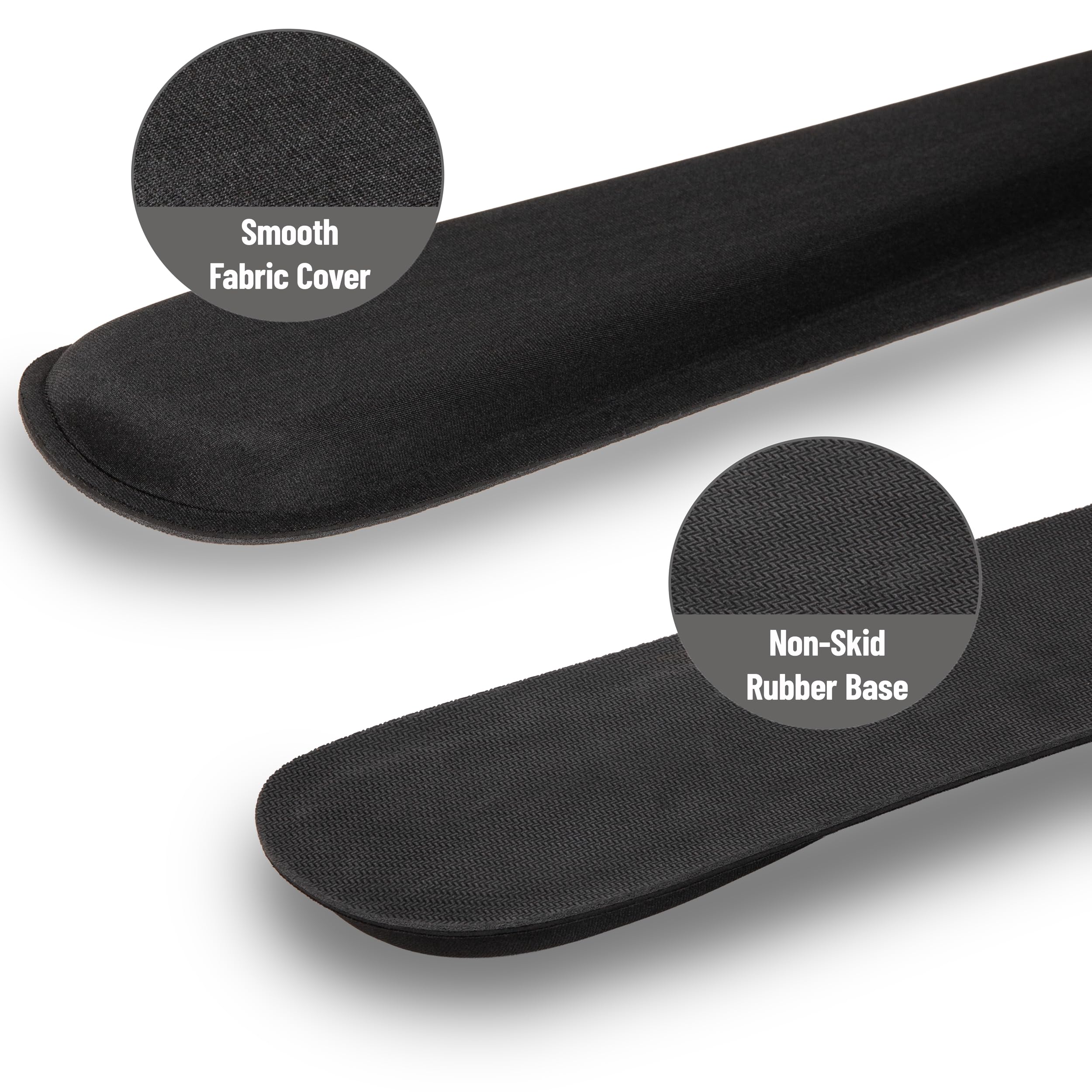 Mind Reader Set di poggiapolsi ergonomici per tastiera e mouse, accessori da gioco, memory foam, 42 x 7,6 x 1,9 cm, 6 pezzi, nero