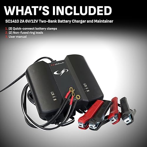 Miniatura 4 de Schumacher SC1410 6V12V dos bancos 2A cargadormantenedor de batería, color negro