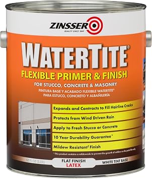 Zinsser 5061 WaterTite Flexible Primer & Finish, Gallon, Flat White