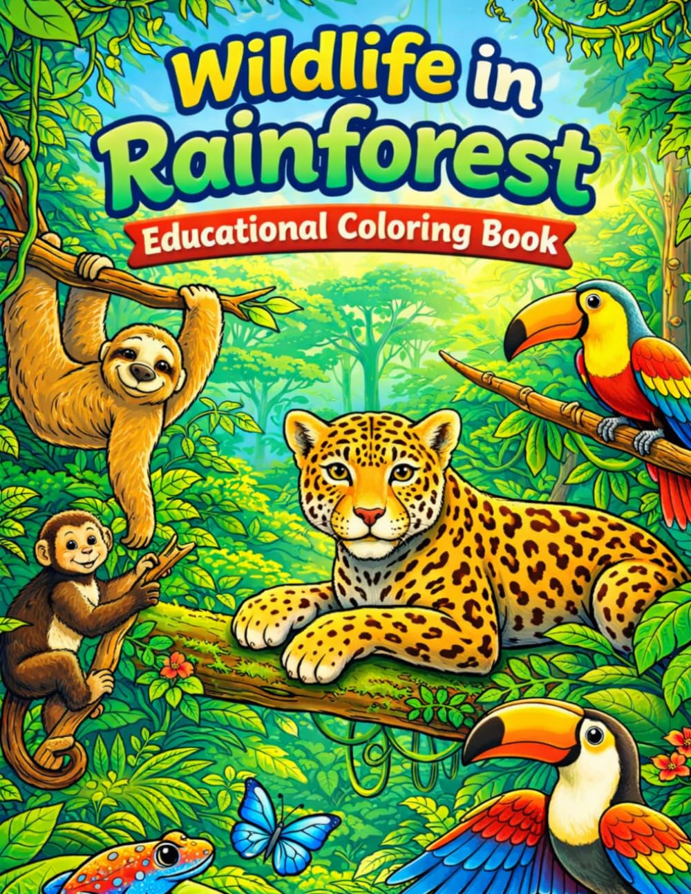 Wildlife in Rainforest: Discover Amazing Rainforest Animals, Learn Fun Facts, and Explore Nature | Wildlife Activity Book for Kids Ages 6–12 (Wildlife of the World-Educational Coloring Book)