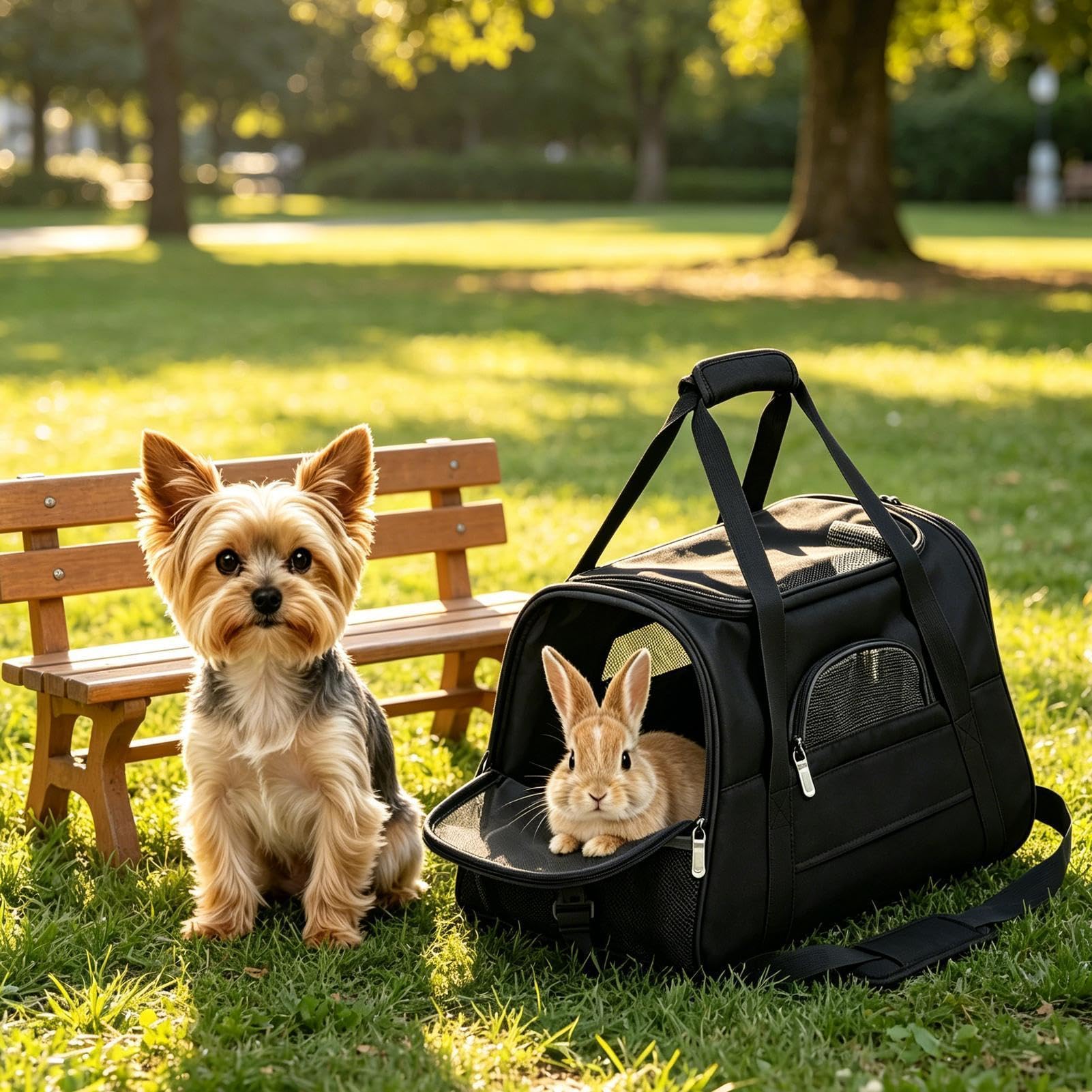 Cage de transport légère pour chat - Pour la randonnée et le camping - Sac ergonomique souple avec poignées pour chats, chatons et petits chiens