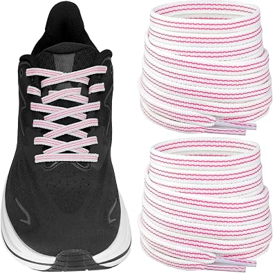 Stripe Shoelaces for Hoka Clifton/Bondi/Rincon/Skyflow Sneakers, Premium 6mm Polyester Strings Replacement Laces