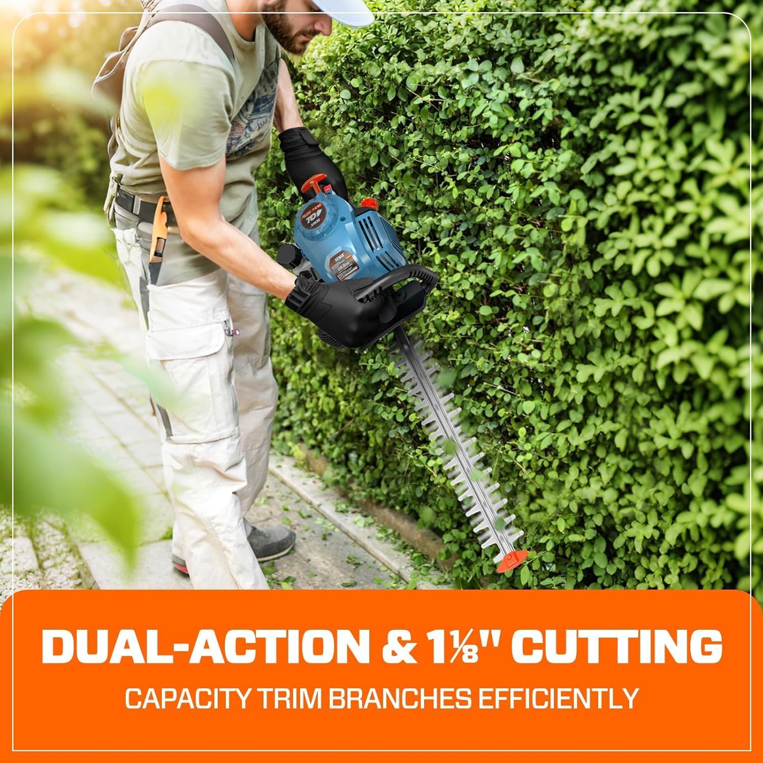 SENIX LSSG-M10 21-inch 170cc Gas Lawn Mower Self Propelled, 26.5 cc String Trimmer and 4-Cycle Hedge Trimmer Kit