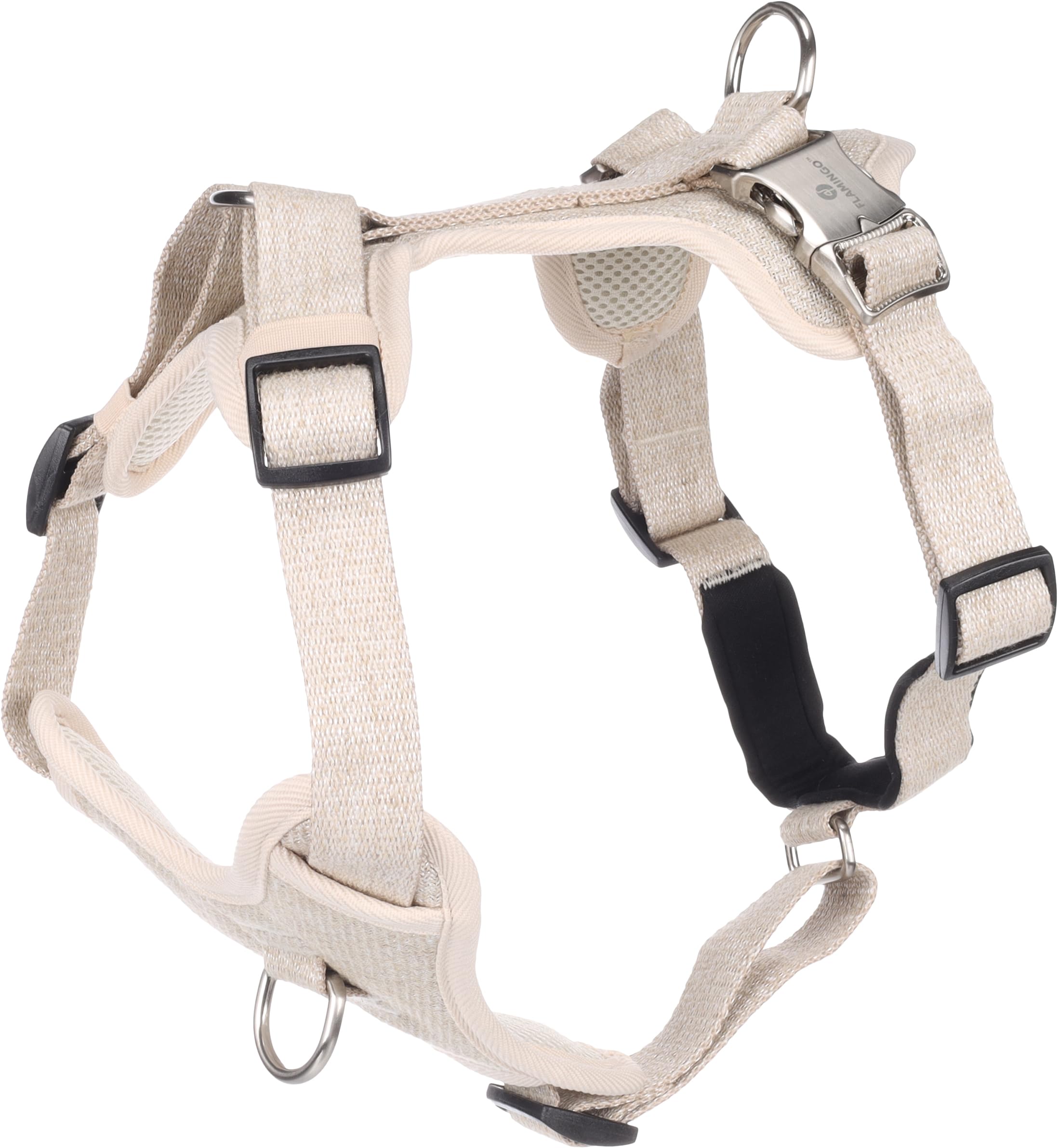 Flamingo Dog Harness Lago Beige M 38-61cm 45-70cm 25mm