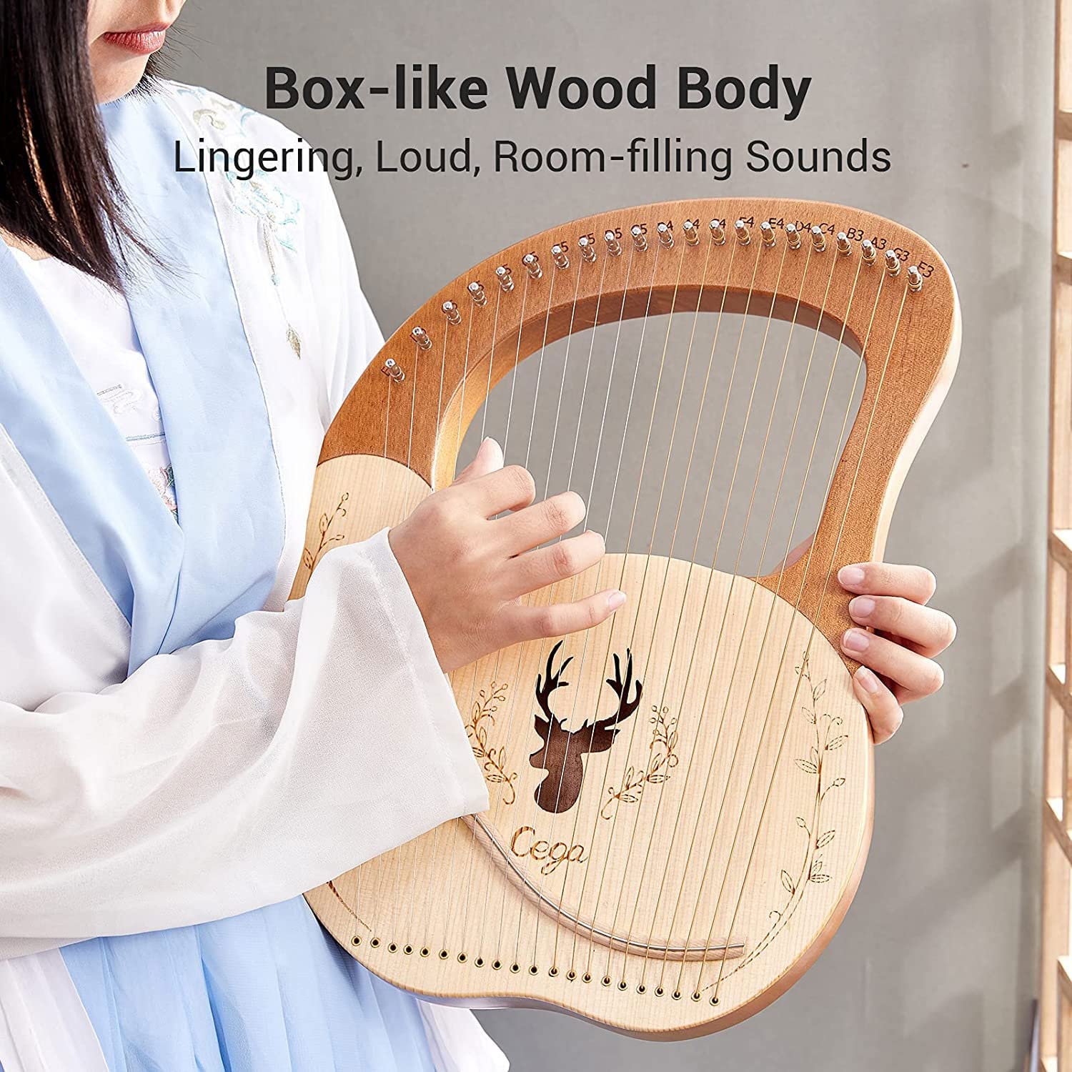 Arpa A Lira 21 Corde, Strumento A Corde Portatile Con Chiave Di Sintonia Per Musica/Bambini/Adulti/Principianti/Professionisti/Regalo