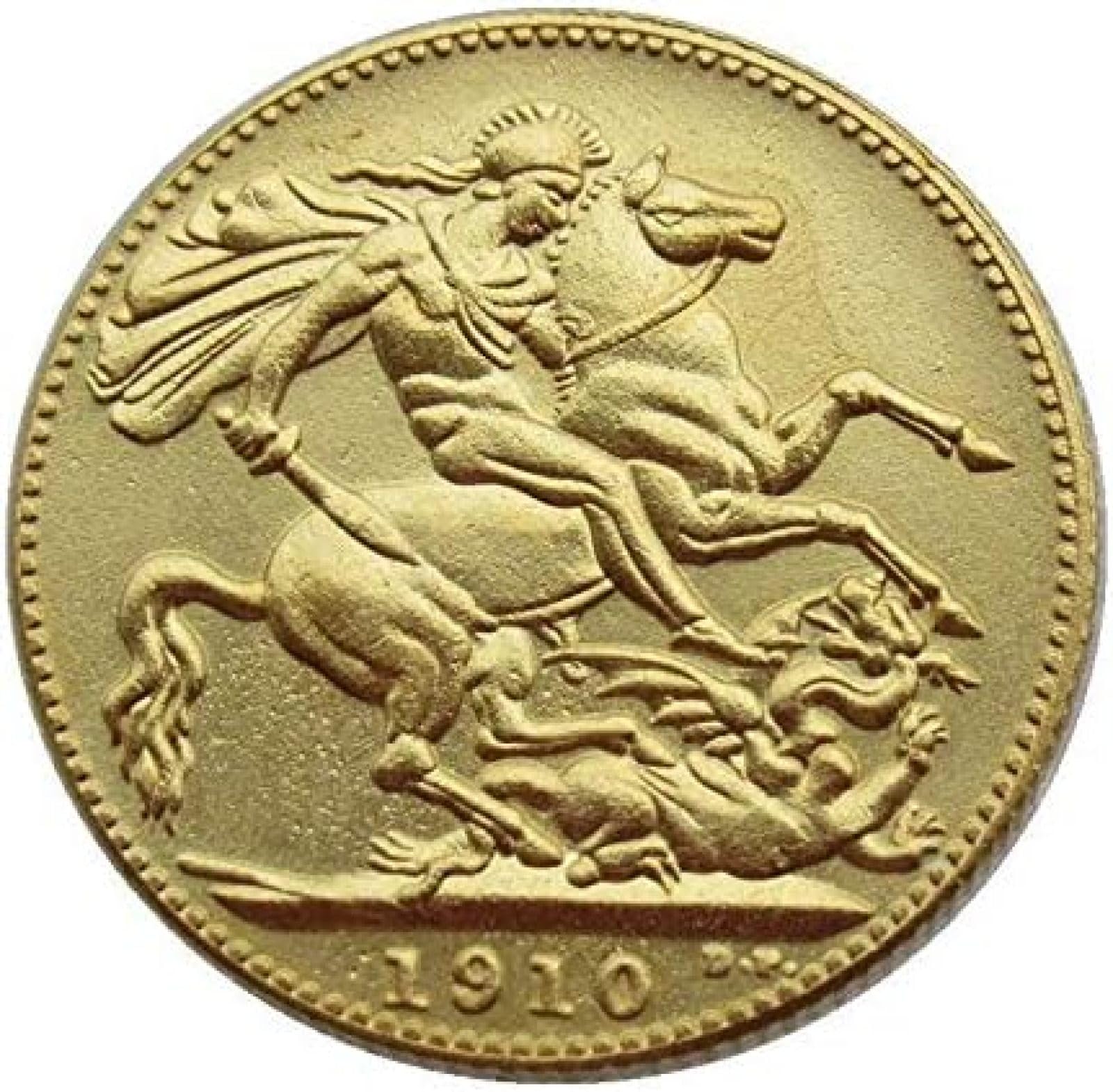 Wlzqelvcf 1910 Great Britain 1 Pound Gold Sovereign 1902- 9 Kinds Of Copy Gold Plated Commemorative Coins Ornament Souvenir-1905,