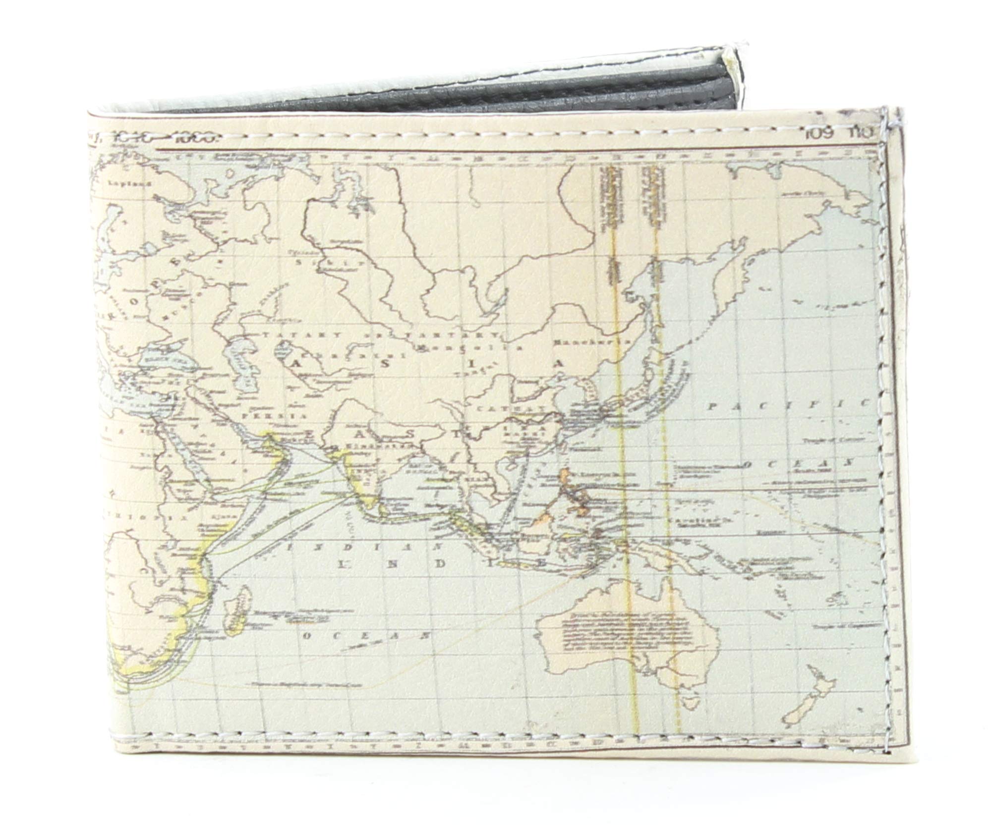Buy Your TiesWLT-114 - Mens Bi-Fold World Map Wallet Bill Holder Credit Card Holder and ID Display Window
