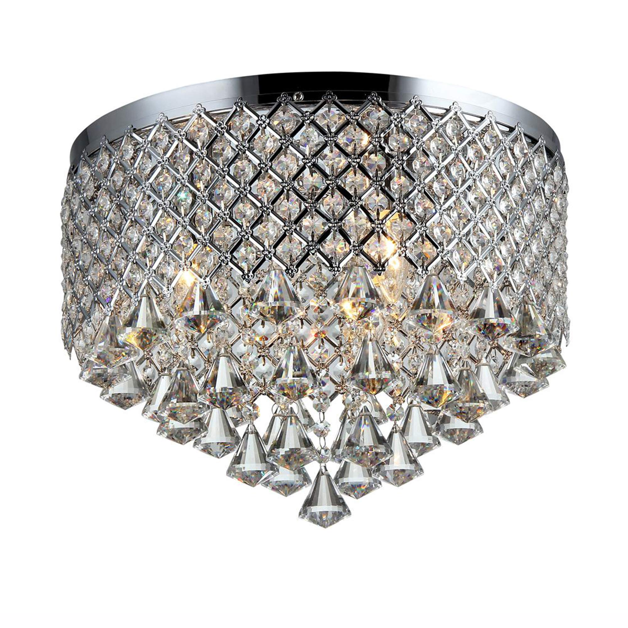 Warehouse Of Tiffany Trey 3 Light Chrome 16 Inch Crystal | Desertcart  Seychelles, image size:2000x2000