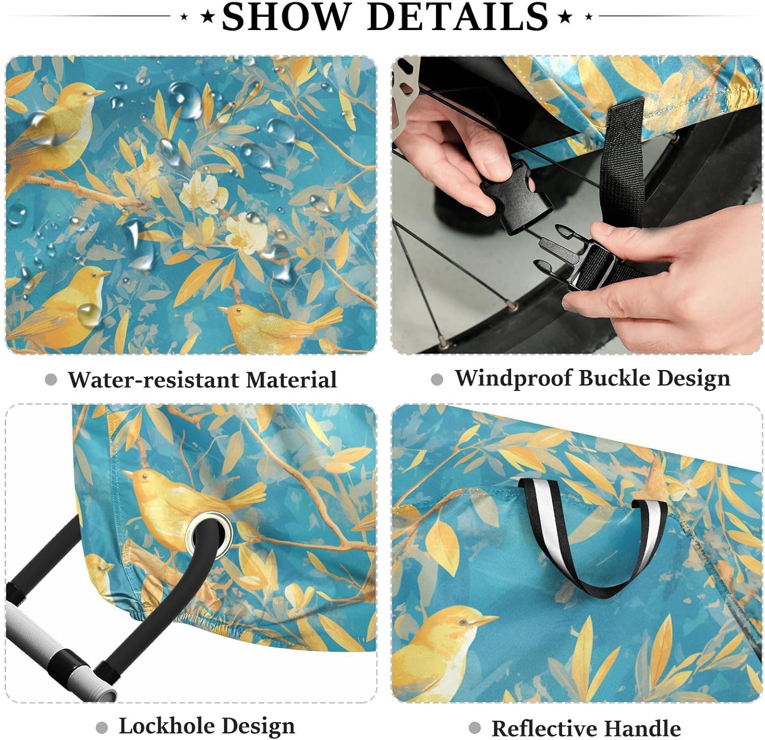 Yellow Little Bird Bike Covers Outdoor Waterproof Mountain Bike Cover Bikes Storage