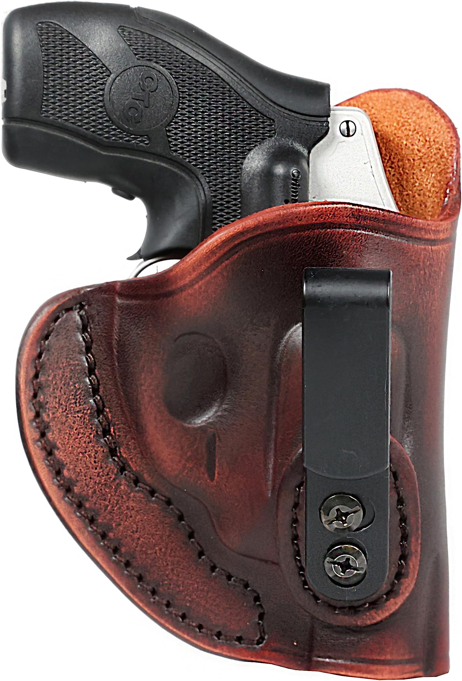 38 Special Holster for J Frame and Snub Nose Revolvers, Tuckable IWB Leather Revolver Holster fit Taurus 856, Ruger LCR, S&W Bodyguard, 637, 638, 642 airweight