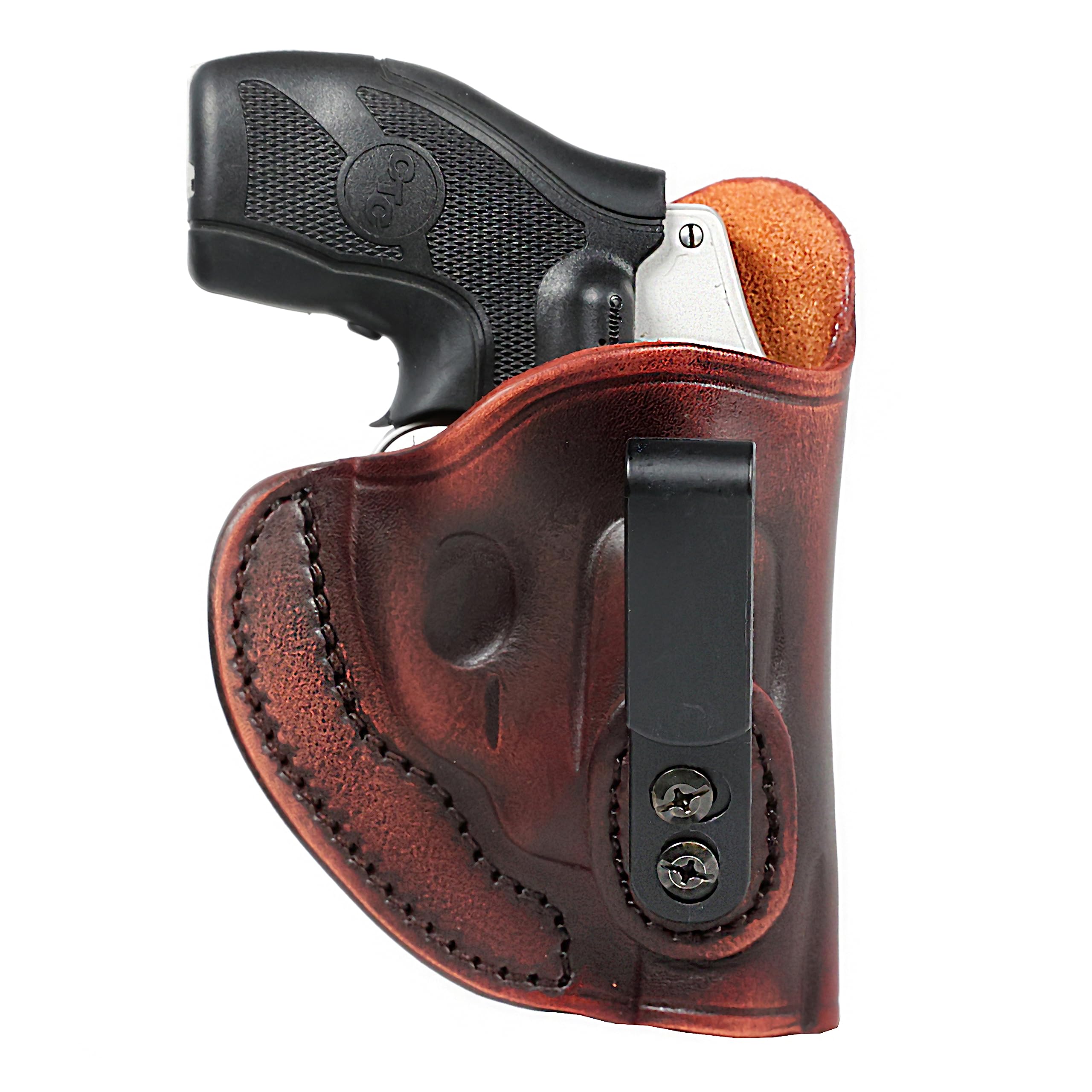 38 Special Holster for J Frame and Snub Nose Revolvers, Tuckable IWB Leather Revolver Holster fit Taurus 856, Ruger LCR, S&W Bodyguard, 637, 638, 642 airweight