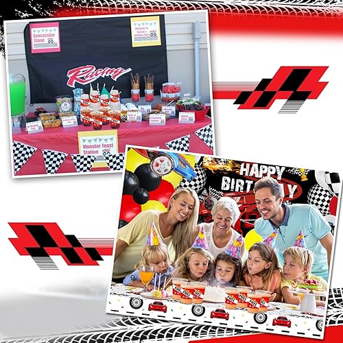 Miniatura 4 de 50 tazas de auto de carreras, vasos de combustible de 12 onzas, suministros para fiestas de cumpleaños, suministros para fiestas de cumpleaños