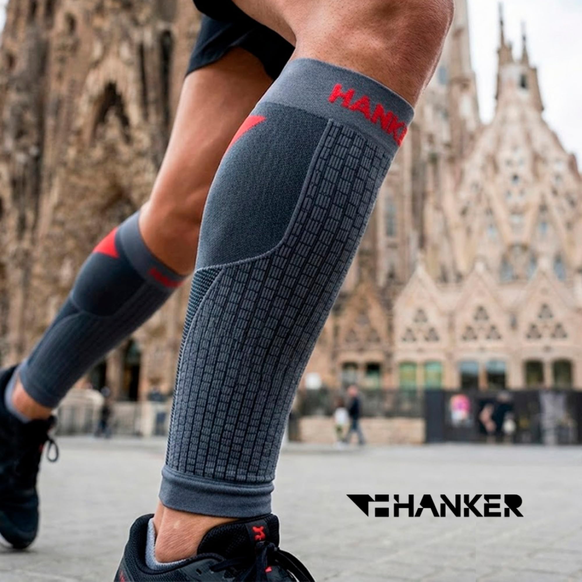 HANKER Medias de Compresión Hombre y Mujer Pantorrilleras de Compresión Deportivas para Deporte, Running, Trail Running, Ciclismo y Recuperación Muscular