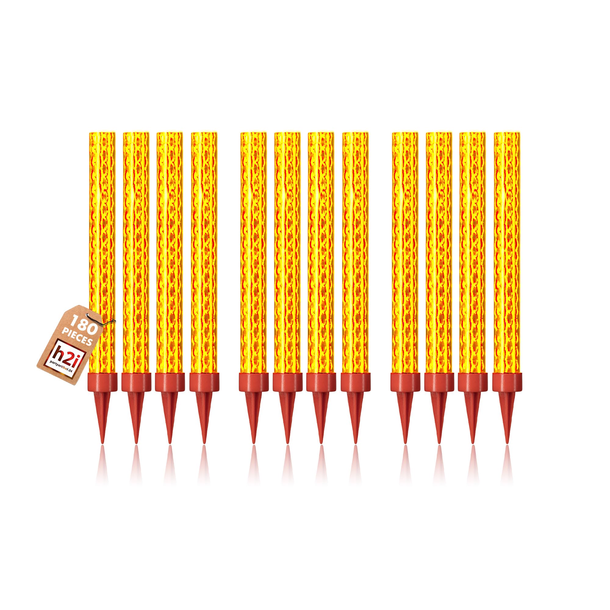 180 Pieces 12cm h2i ice Stars, ice Fountain, Spray Candle for Engagement, Wedding, Birthday, Youth Party, Table Fireworks Decoration for Cakes, Cakes, Bottles - All- Season Fireworks Cat. F1